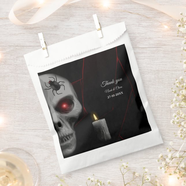 Sacolinha Vela de Aranha do Crânio Gótico - Halloween Moody  (Cortado)