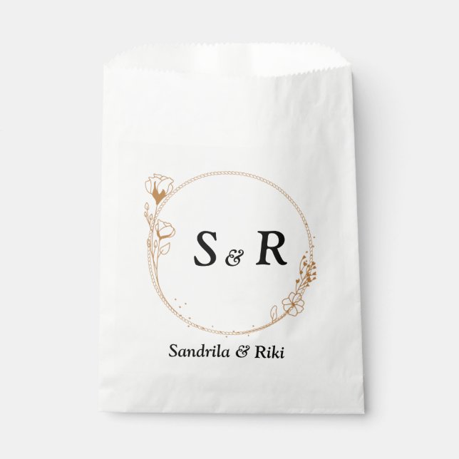 Sacolinha vela de cera de soja personalizada elegante com fl (Frente)