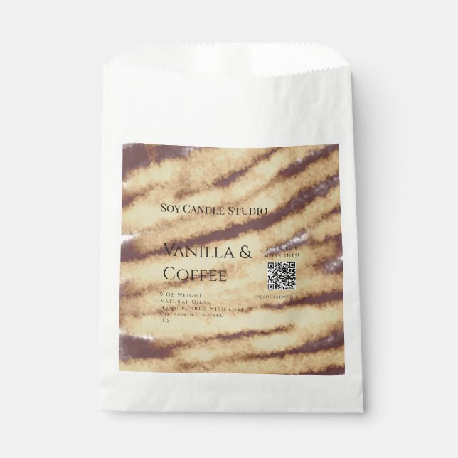 Sacolinha Vela de soja de café com baunilha adicione QR conv (Frente)