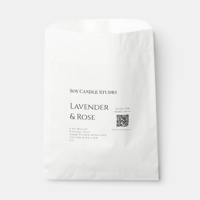 Sacolinha vela de soja de lavanda rosa negócio adicionar cód (Frente)