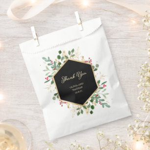Sacolinha Verde dourado em Preto   Casamento de Natal