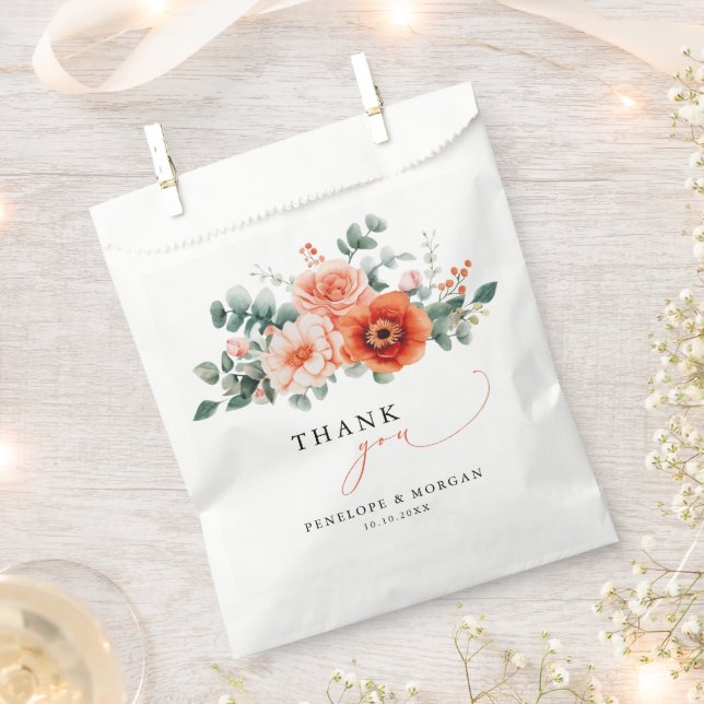 Sacolinha Verona Sunset Bright Orange Modern Floral Casament (Cortado)