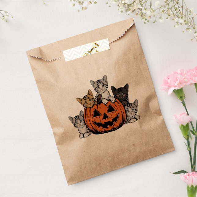 Sacolinha Vintage 90s Cat Halloween Retro Spooky Season (Selado)