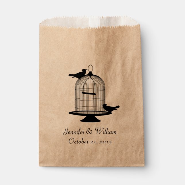 Sacolinha Vintage Bird Cage Favor Bag (Frente)