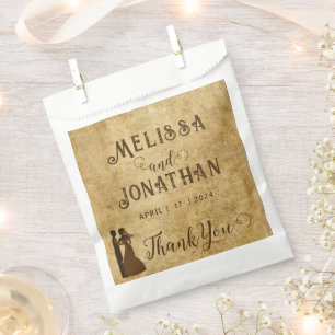Sacolinha Vintage, casamento Russo e Marrom Obrigado