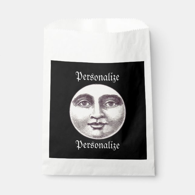 Sacolinha Vintage man na lua de cheio da lua encara preto br (Frente)