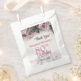 Sacolinha Vintage Pink Roses 80 Birthday