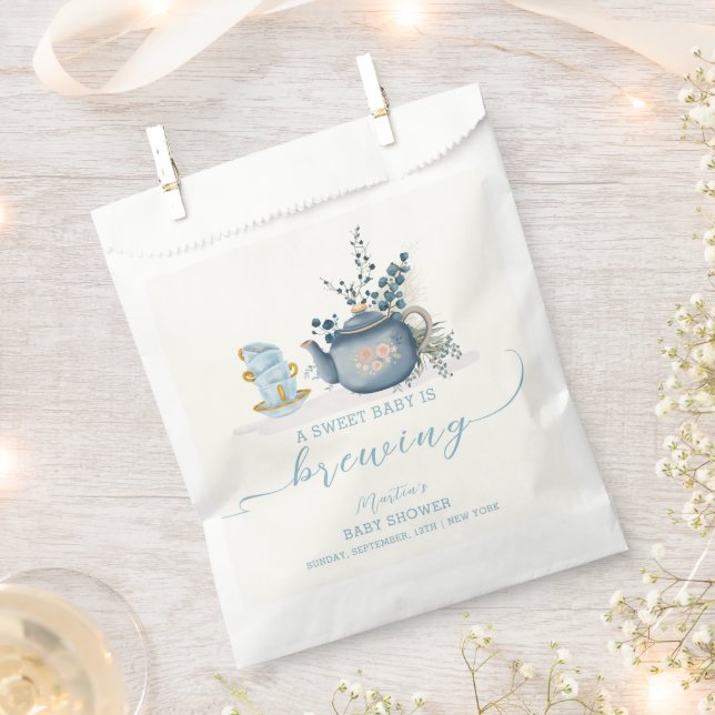 Sacolinha Vintage Tea Party Breaking Chá de fraldas (Cortado)