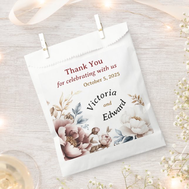 Sacolinha Vitoriano Peony Luxe Casamento Favor Bag (Cortado)