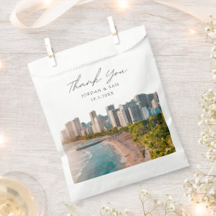 Sacolinha Waikiki Wedding Favor Foto Obrigado