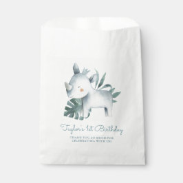 Sacolinha Watercolor Baby Rhinoceronte Aniversário de crianç