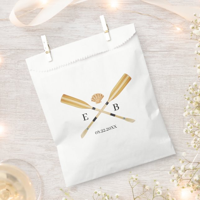 Sacolinha Watercolor Beach Oars Wedding (Cortado)