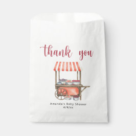Sacolinha Watercolor Cart Berries Baby shower Thank you
