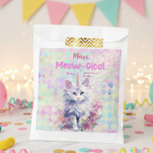 Watercolor Caticorn Meow-Gical Birthday