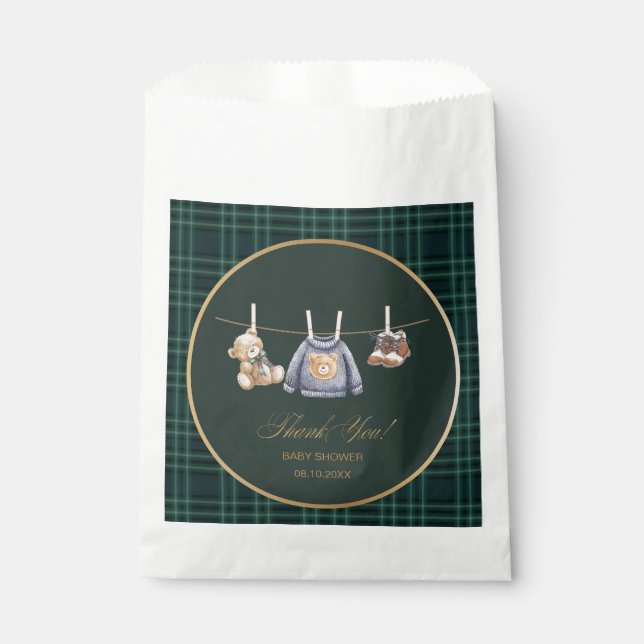 Sacolinha Watercolor elegant Peter Rabbit wildflower baby sh (Frente)