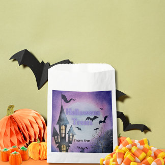 Sacolinha Watercolor Haunted House Halloween Treat