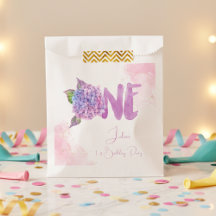 Watercolor hydrangea Primeiro Aniversário