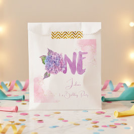 Sacolinha Watercolor hydrangea Primeiro Aniversário