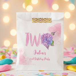 Sacolinha Watercolor hydrangea Segundo Aniversário