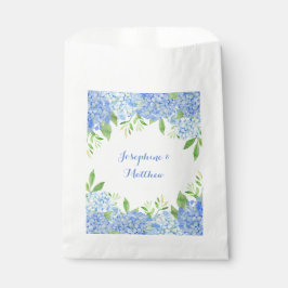 Sacolinha Watercolor Hydrangeas Greenery Blue Floral Casamen