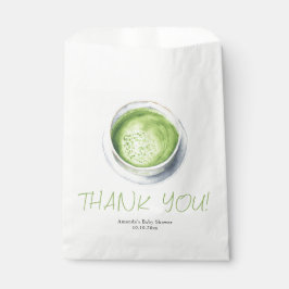 Sacolinha Watercolor Matcha Latte Baby Shower Thank You