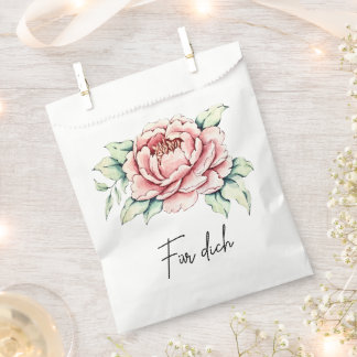 Sacolinha Watercolor Pink Peony Gift Bag