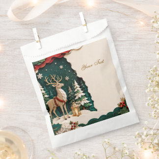Sacolinha Weihnachtlicher Rentier Wald Rahmen