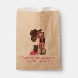 Sacolinha Western Cowgirl Chá de fraldas Favor Bag