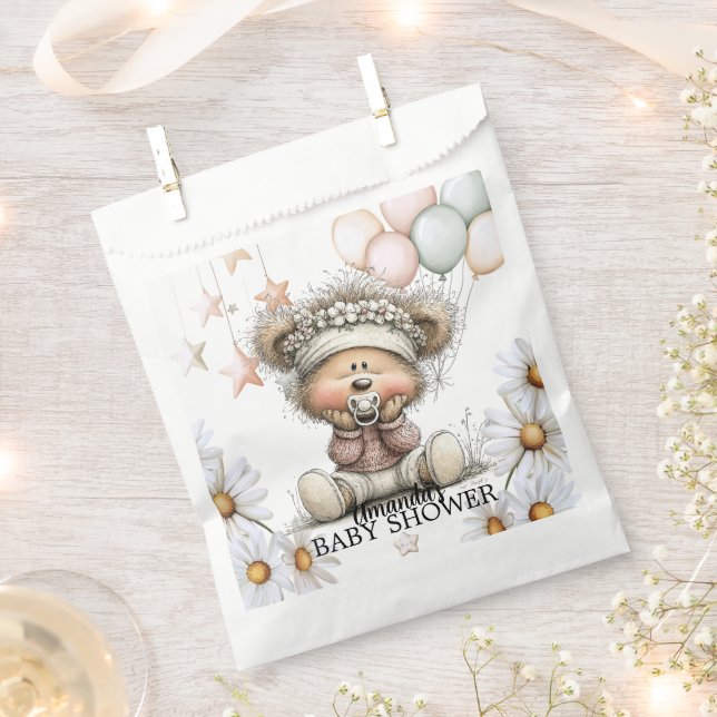 Sacolinha Whimsical Teddy Bear Baby Shower  (Cortado)