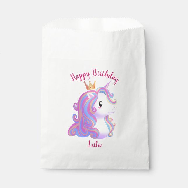 Sacolinha Whimsical Unicorn Birthday (Frente)