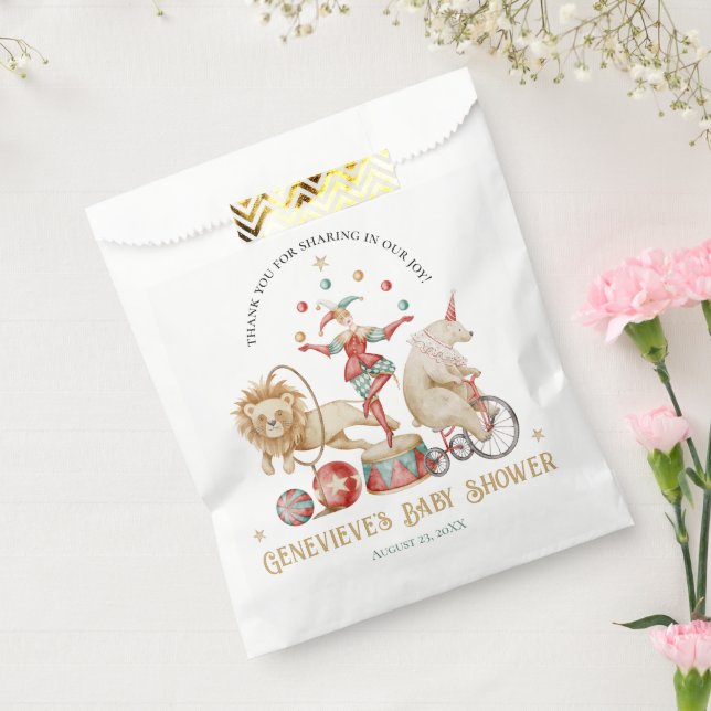 Sacolinha Whimsical Watercolor Circus Carnival Baby Shower (Selado)