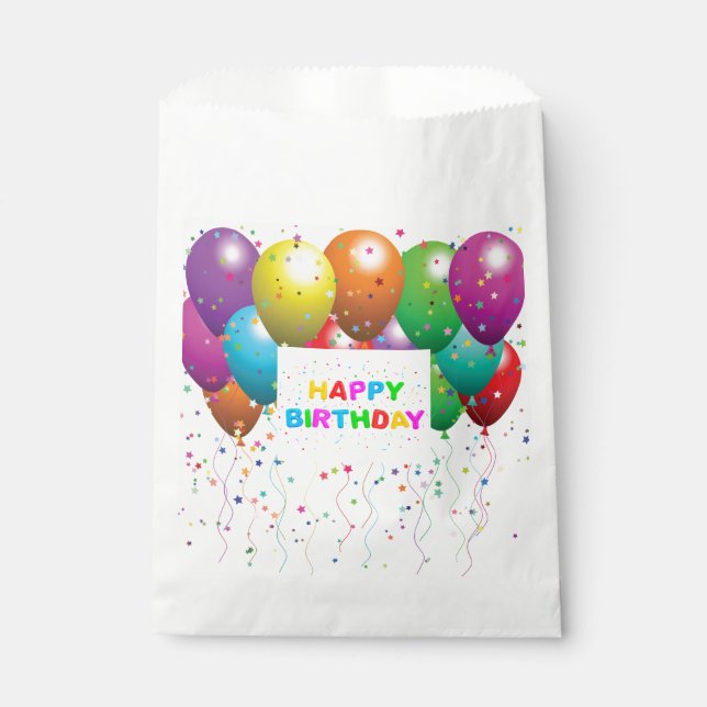 Sacolinha White Favor Bag/Balões e Confetti (Frente)