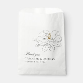 Sacolinha White Magnolia Ilustração Moderna Casamento Mínimo