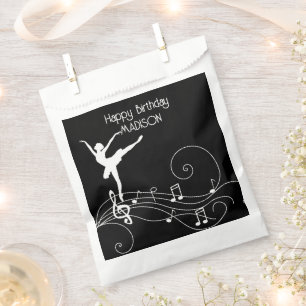 Sacolinha White Music Notes e Ballerina