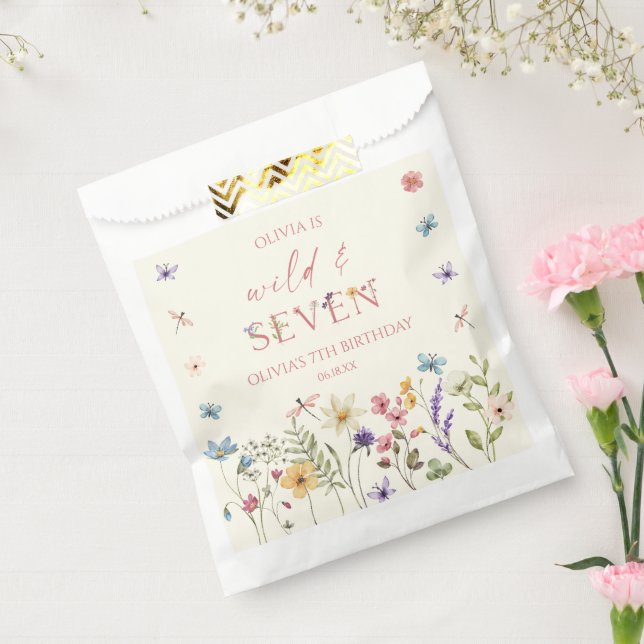 Sacolinha Wild and Seven Wildflower 7th Birthday Party (Selado)