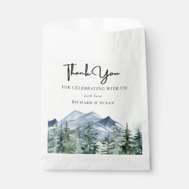 Sacolinha Wild Watercolor Wedding Obrigado (Frente)