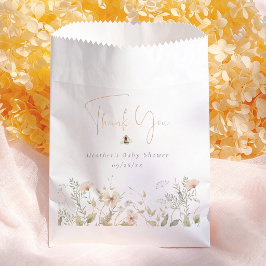 Sacolinha Wildflower Boho Bee Girl Baby Shower Thank You