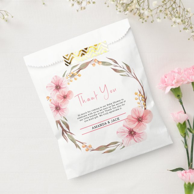 Sacolinha Wildflower Está No Caminho Do Chá de fraldas Rosa (Selado)