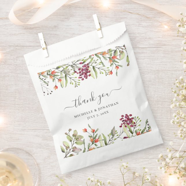 Sacolinha Wildflower Meadow Wedding Gift Favor Bag (Cortado)
