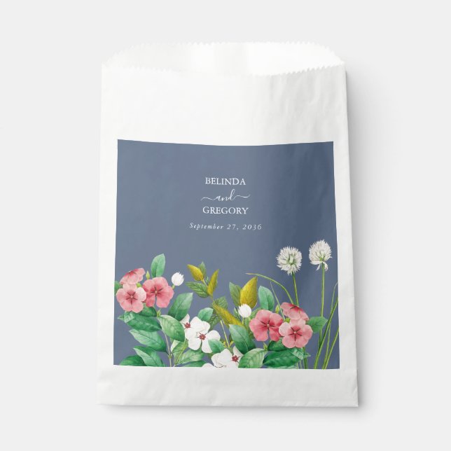 Sacolinha Wildflower Periwinkle Dusty Blue Weding (Frente)