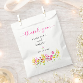 Sacolinha Wildflower Wedding Floral Script Elegante Primaver