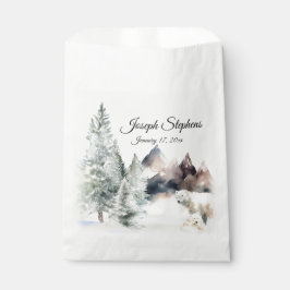 Sacolinha Winter Forest Watercolor Favor Bags