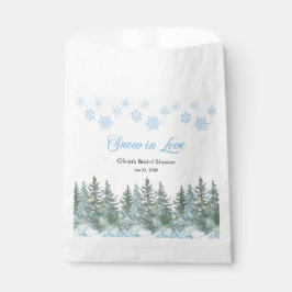Sacolinha Winter Pine Snow in Love Snowflakes Bridal Shower
