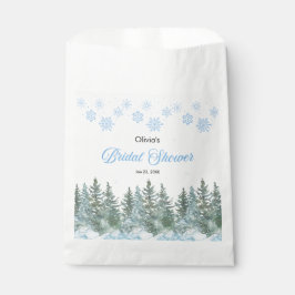 Sacolinha Winter Pine Trees Snowflakes Bridal Shower 