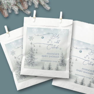 Sacolinha Wonderland de inverno é Chá de fraldas Frio de Gar