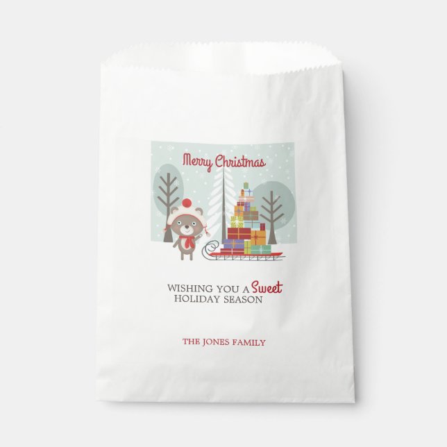 Sacolinha Woodland Bear Christmas (Frente)