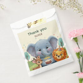 Sacolinha Woodland Storybook Animals Birthday Thank You