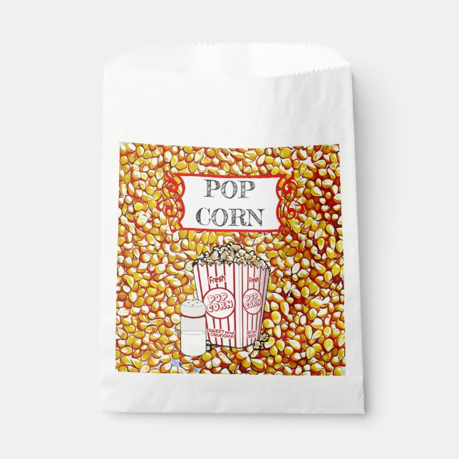 Sacolinha Xadrez Popcorn Kernals Retro Paper Bag (Frente)