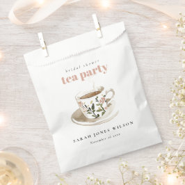 Sacolinha Xícara de Chá Floral Elegante Chá de Noiva 