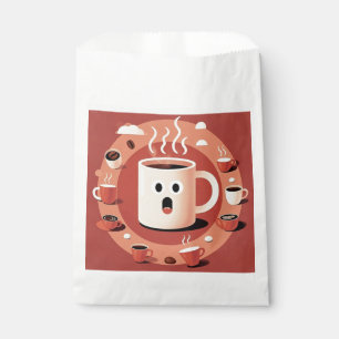 Sacolinha Xícaras de café de desenho animado engraçadinhas m